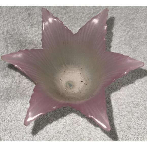 Partylite Pink Rose Bud Candle Holder #P0609 Satin Frosted Finish Pretty - Picture 2 of 5